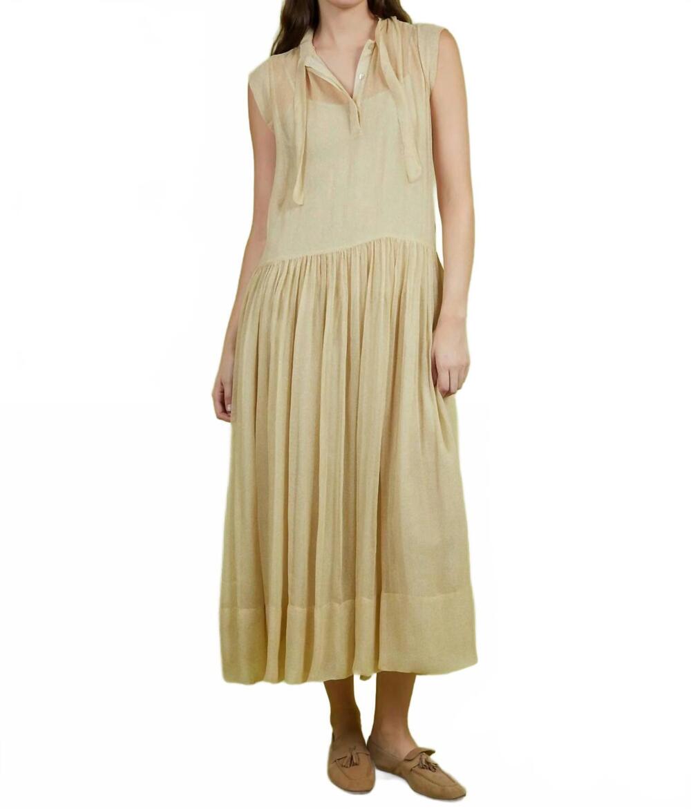 NEW LOVE BINETTI uma sleeveless dress in beige